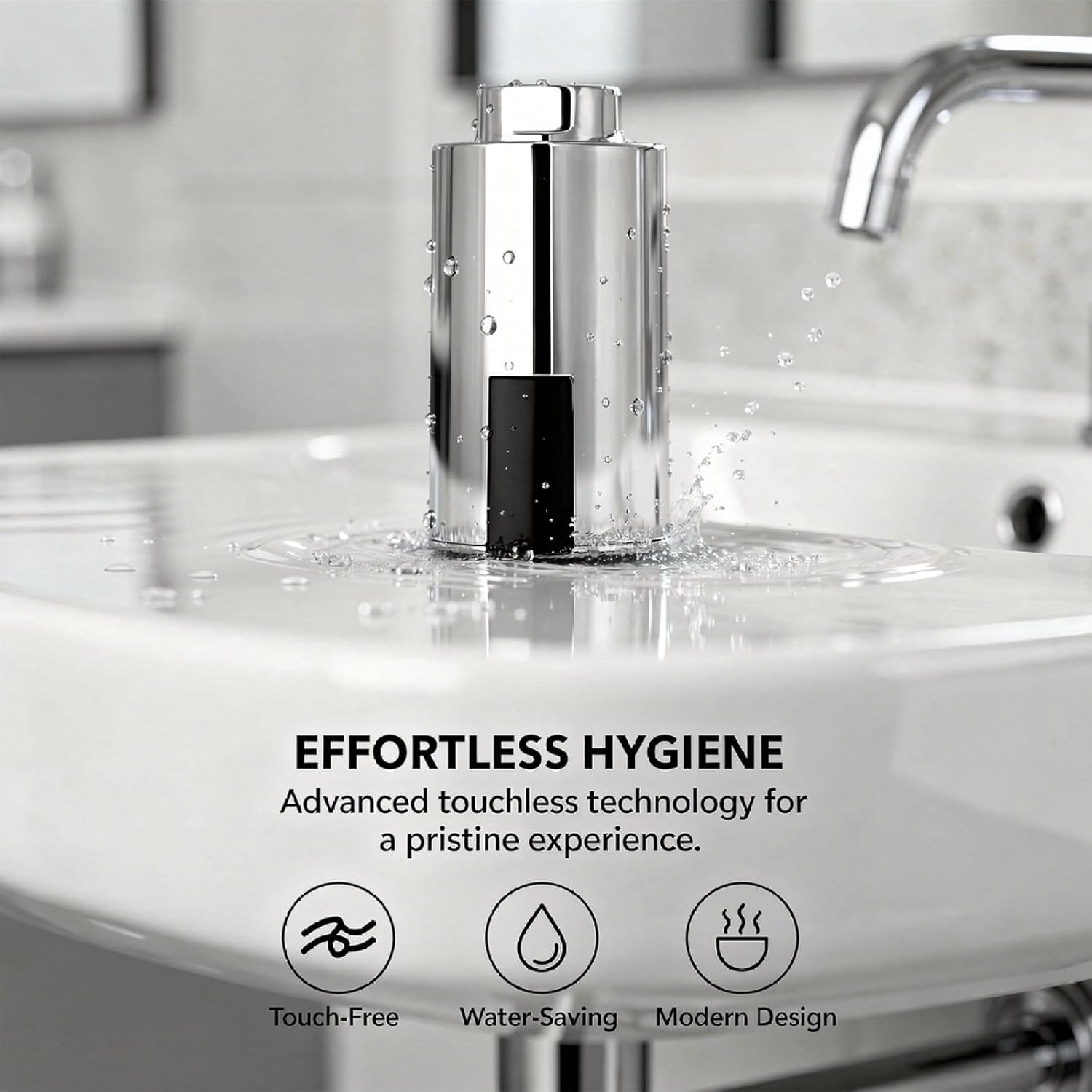 Automatic Sensor Tap for Kitchen Sink, Touchless Faucet Adapter with USB Charge, Chrome