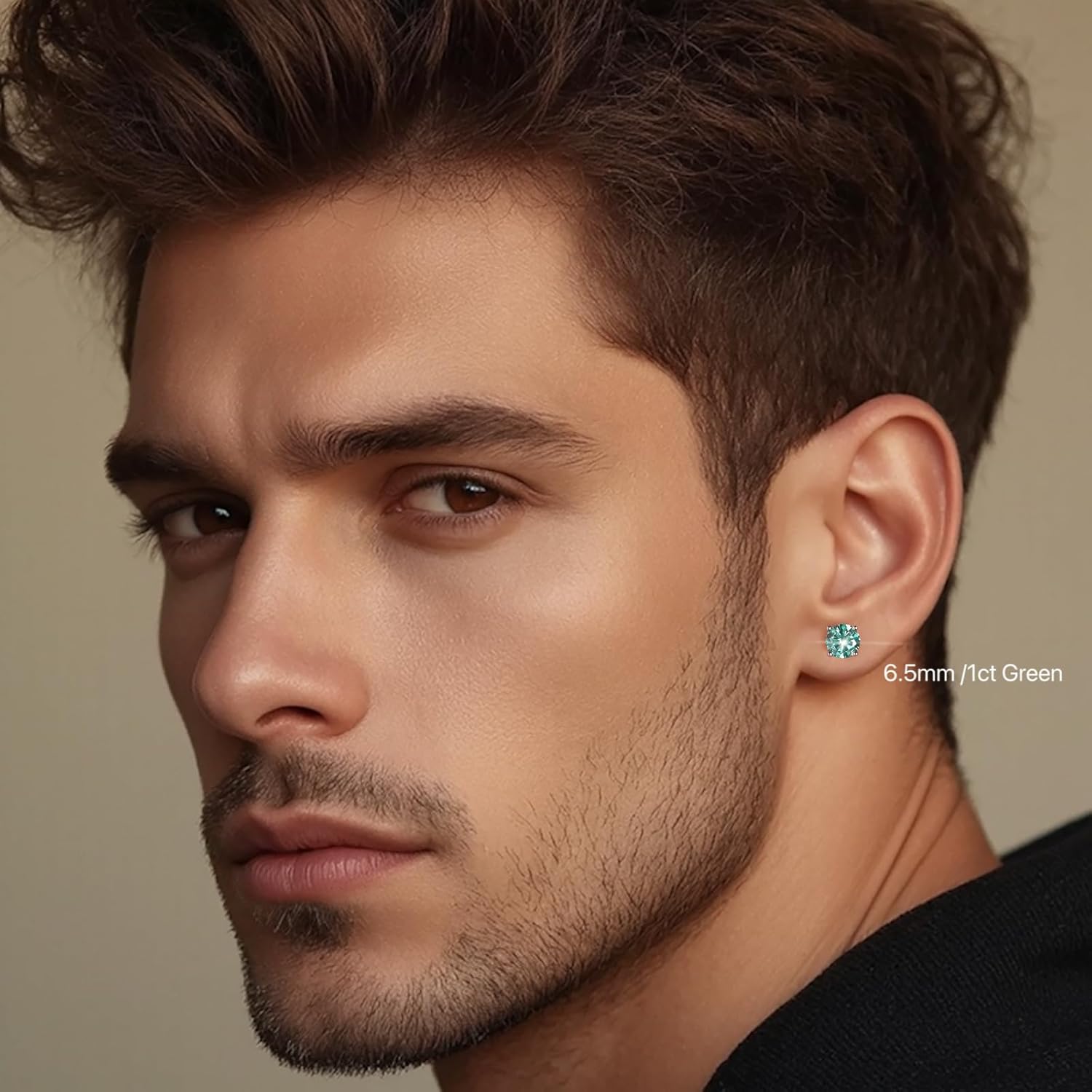 0.6CT/1CT Lab-Grown Multicolor Moissanite Push Back Four-Prong Stud Earrings | White/Green/Blue/Black | Hypoallergenic S925 Sterling Silver | 360° Sparkle Design----Mother's day/Anniversary/Valentine Gifts