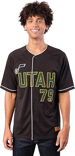 Miniatura 16 de Ultra Game Men’s NBA Official Super Soft Button Down Jersey Baseball Shirt Negro 23,Negro -,https://www.amazon.com/dp/undefined