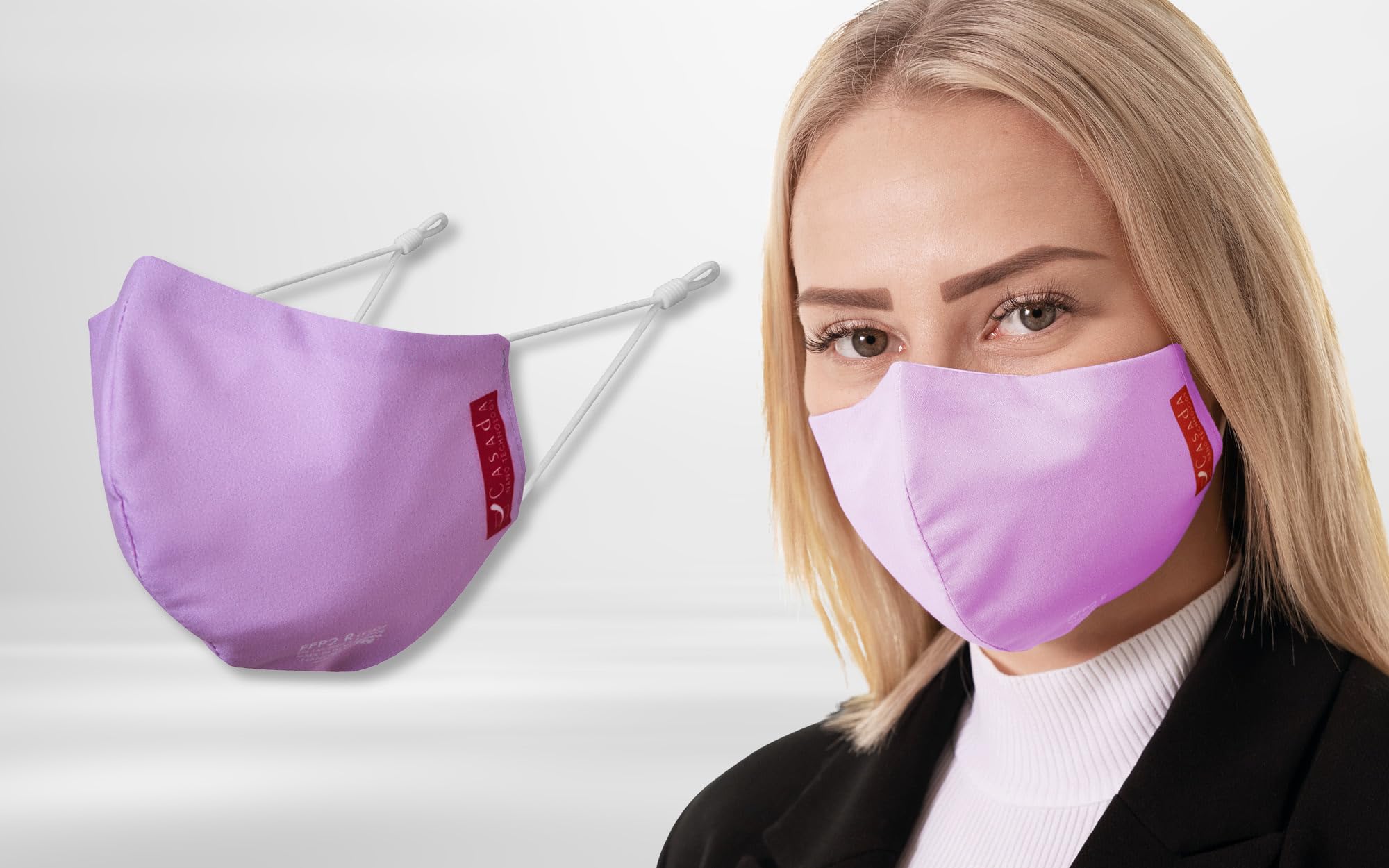 Casada FFP2 zertifizierte Nano-Maske-PRO rosa ab 5er Set Gesichtsschutz Hygiene Schutzmaske Mehrwegmaske Mundschutz Wiederverwendbar Waschbar