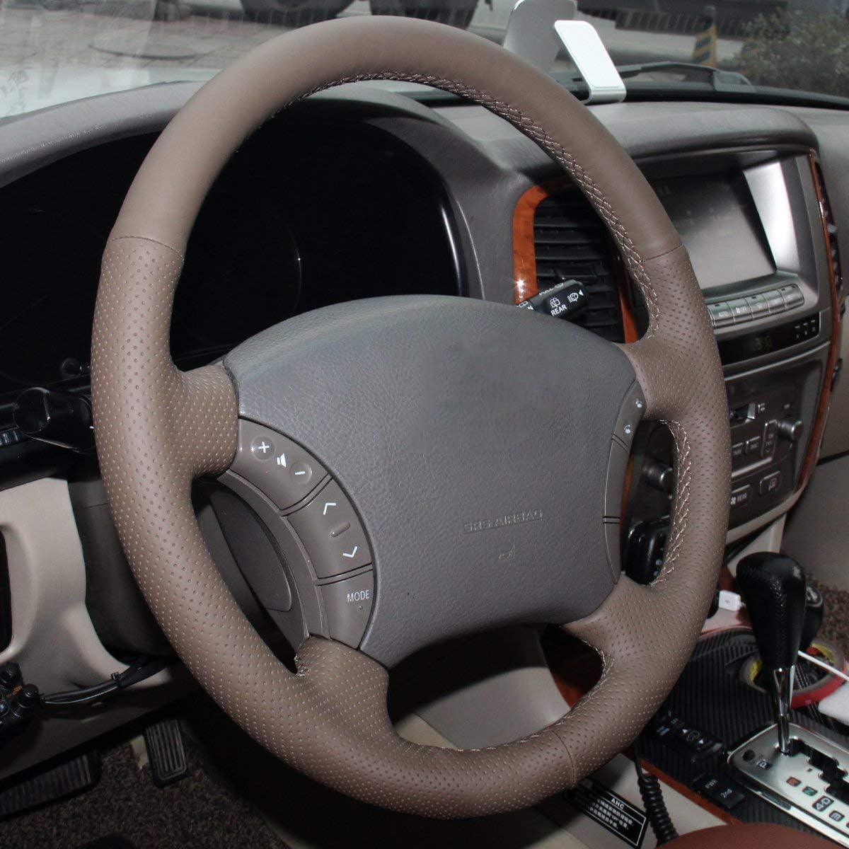 Loncky Leather Steering Wheel Cover for Toyota 4Runner 2003-2009 / Tacoma 2005-2011 /Tundra 2003-2006 /Sienna 2004-2010/Highlander 2004-2007 /Sequoia 2003-2007 /Camry 2005 2006 /Land Cruiser 2003-2007
