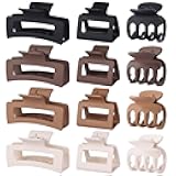 3 Styles Hair Clips for Women Small Medium Big Claw Clips for Thin Thick Hair 12 Pcs Hair Claw Clips Hair Clips Combination Hair Accessories for Women (Brown)