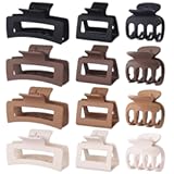 3 Styles Hair Clips for Women Small Medium Big Claw Clips for Thin Thick Hair 12 Pcs Hair Claw Clips Hair Clips Combination Hair Accessories for Women &lpar;Brown&rpar;