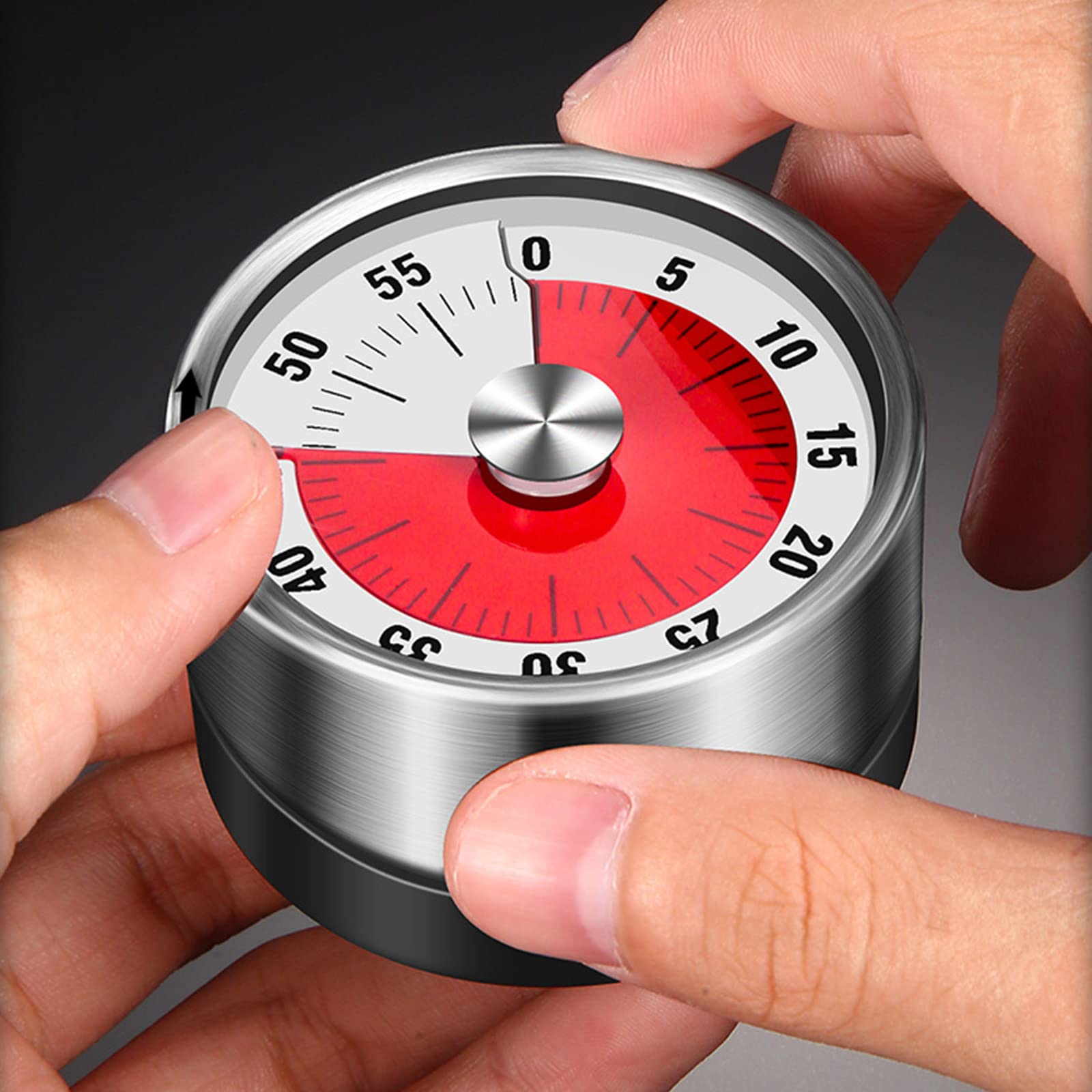 Minuteur De Cuisine Magnétique En Acier Inox - 6x3,5 Cm, Compte à Rebours Manuel - Alarme 72 DB - Pour Four, études, Sport
