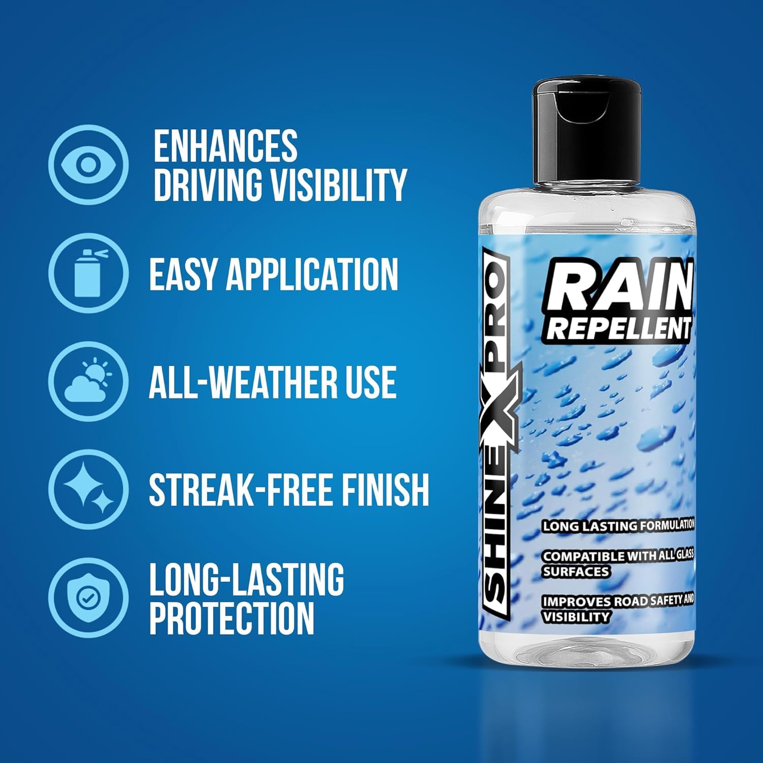 ShineXPro Car Rain Repellent - Clear Visibility -4 ShineXPro Car Rain Repellent - Clear Visibility -4