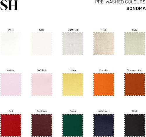 Miniatura 7 de Solino Home Sonoma - Mantel redondo de lino de 70 pulgadas, 100% lino puro, lavable a máquina, para Año Nuevo, color sonoma