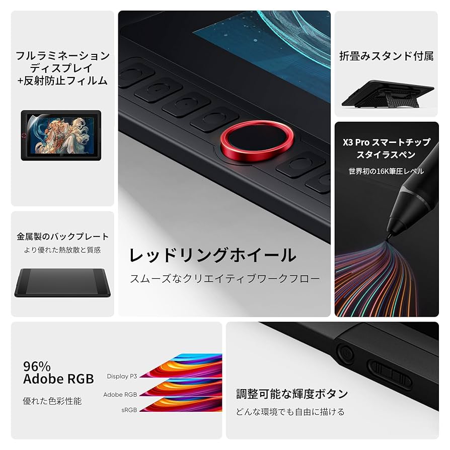 Amazon | 【2025年版】XPPen アップグレード版 液タブ 15.4