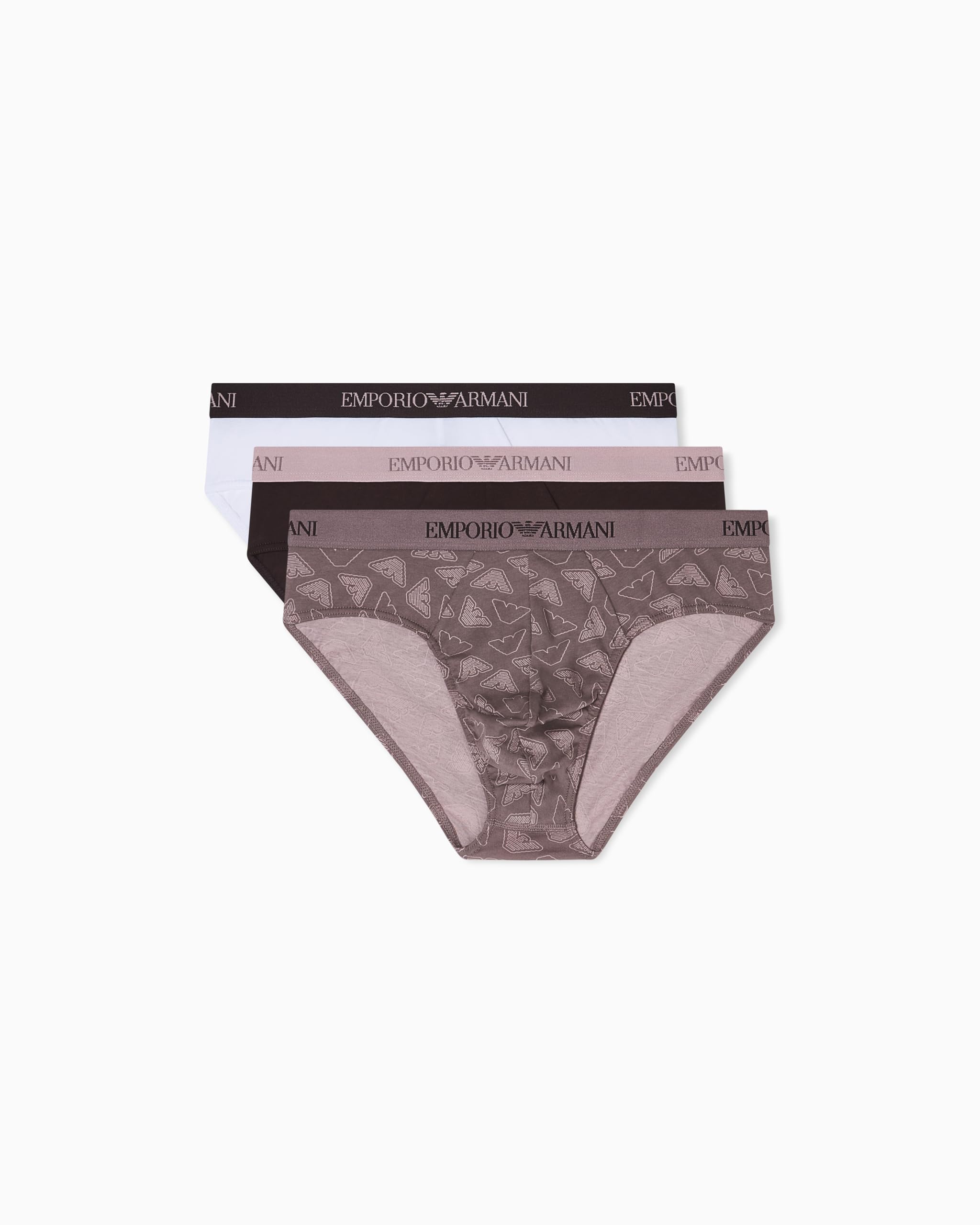 Men's Pure Cotton 3-Pack Brief Brown S