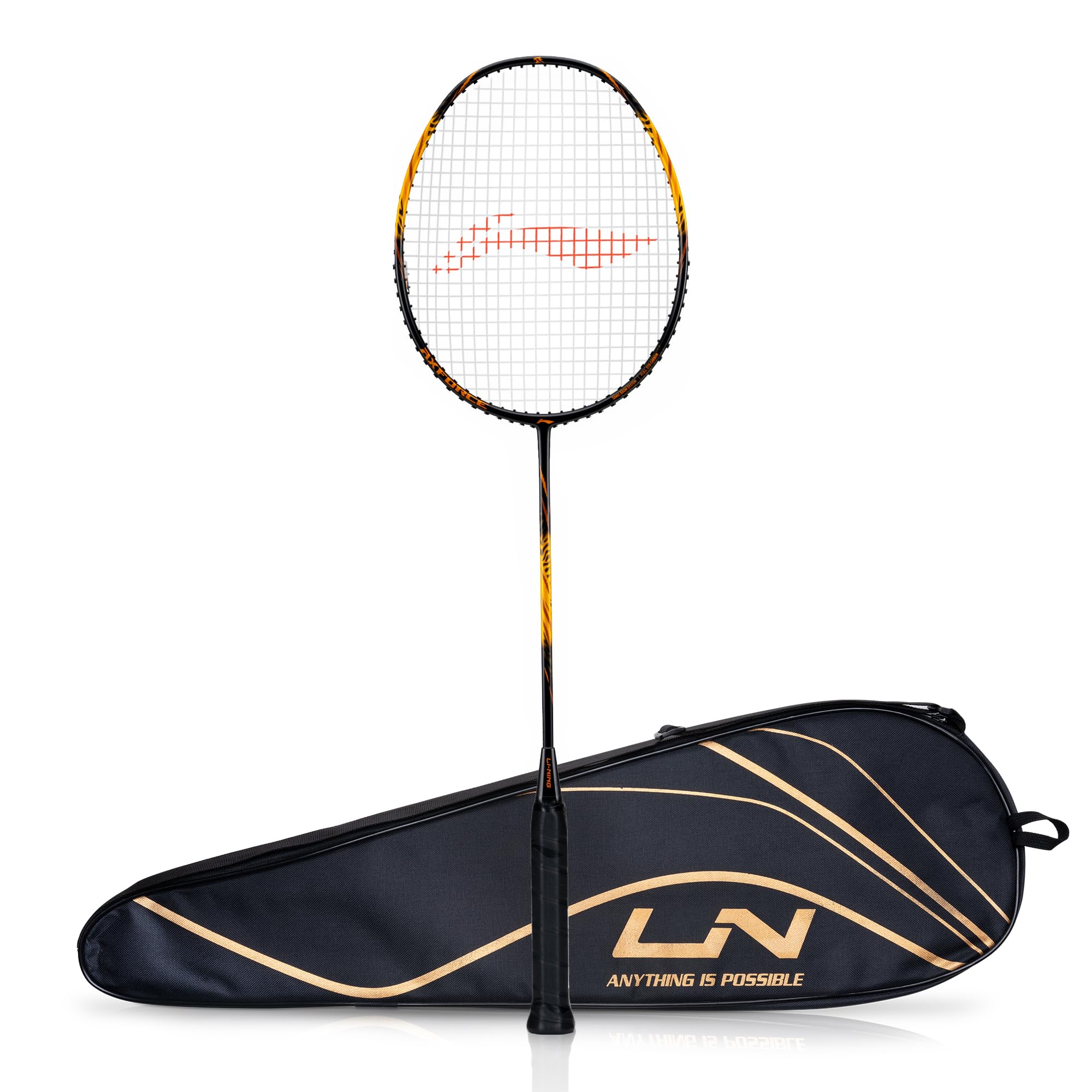 Li-Ning Axforce Tiger Strung Badminton Racquet for Professional Players| 32 LBS Max Tension | Head Heavy | 7mm Flexible Shaft | Carbon Fibre Frame-image-6