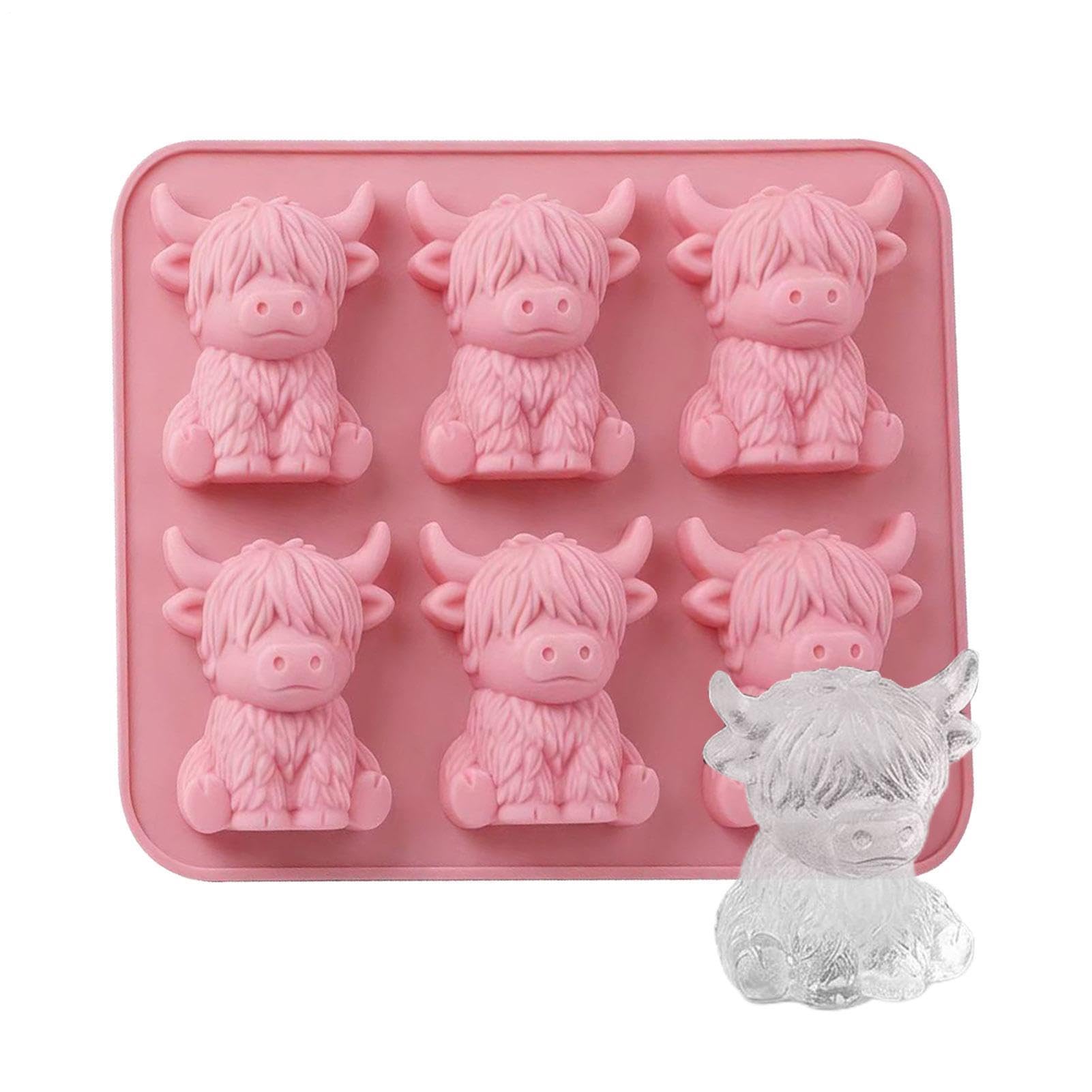 Stampo per cubetti di ghiaccio in silicone Stampo in silicone 6 cavità | Stampo Animato Cartoon per Whisky, Cocktail, Succo, Borse, Cucina, Feste, Bevande, Campeggio,