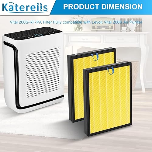 Miniatura 2 de Paquete de 2 filtros de repuesto Vital 200S, compatibles con Levoit Vital 200S, Vital 200S-RF-PA, filtro 3 en 1, con 1 cepillo de limpieza, número
