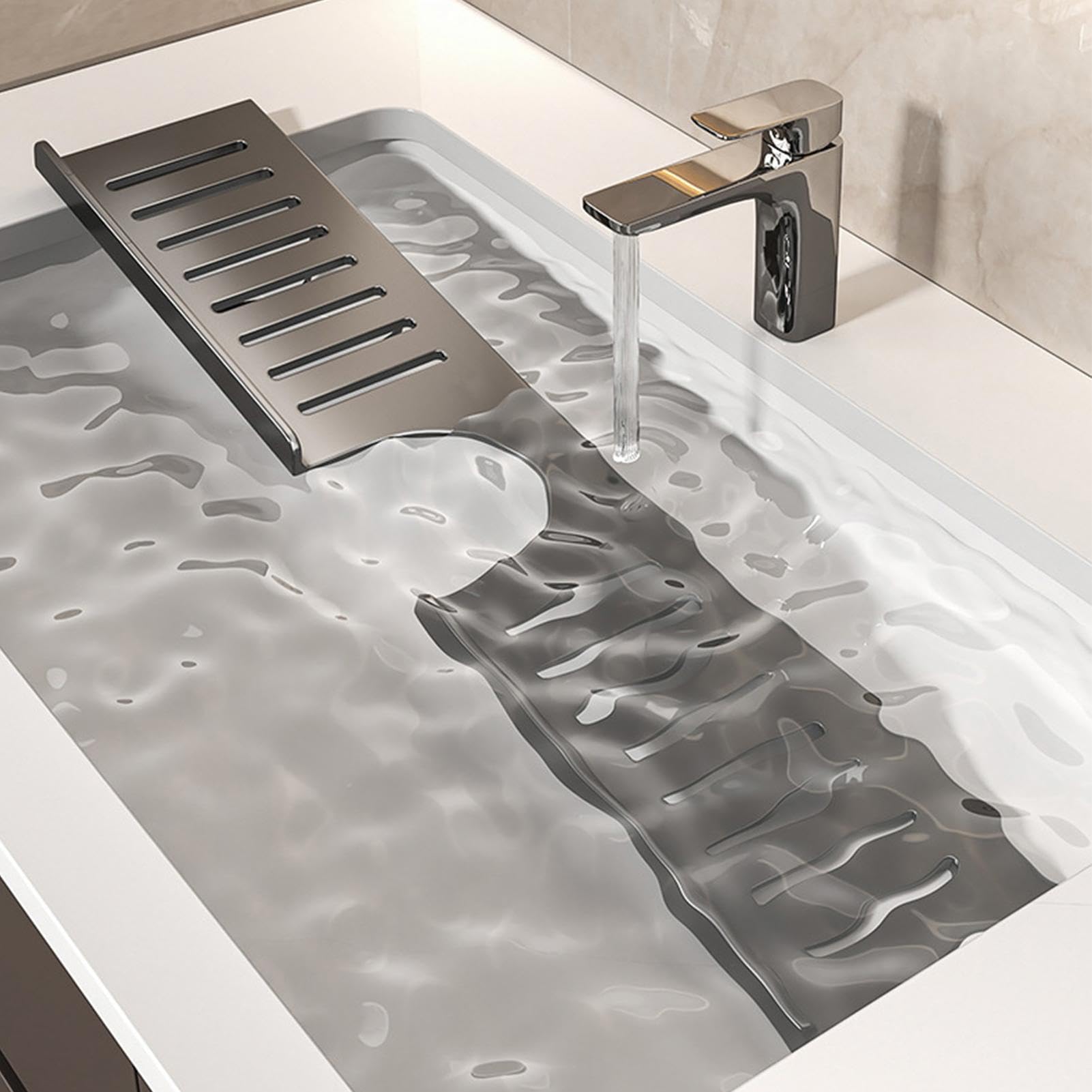Generico Mensola Lavabo Bagno Organizer Asciugatura Cucina | Mensola Da Bagno Per Lavabo Sopra Rubinetto Per Sapone Spazzola Utensili Articoli Da Toeletta Bagnoschiuma Decorazione