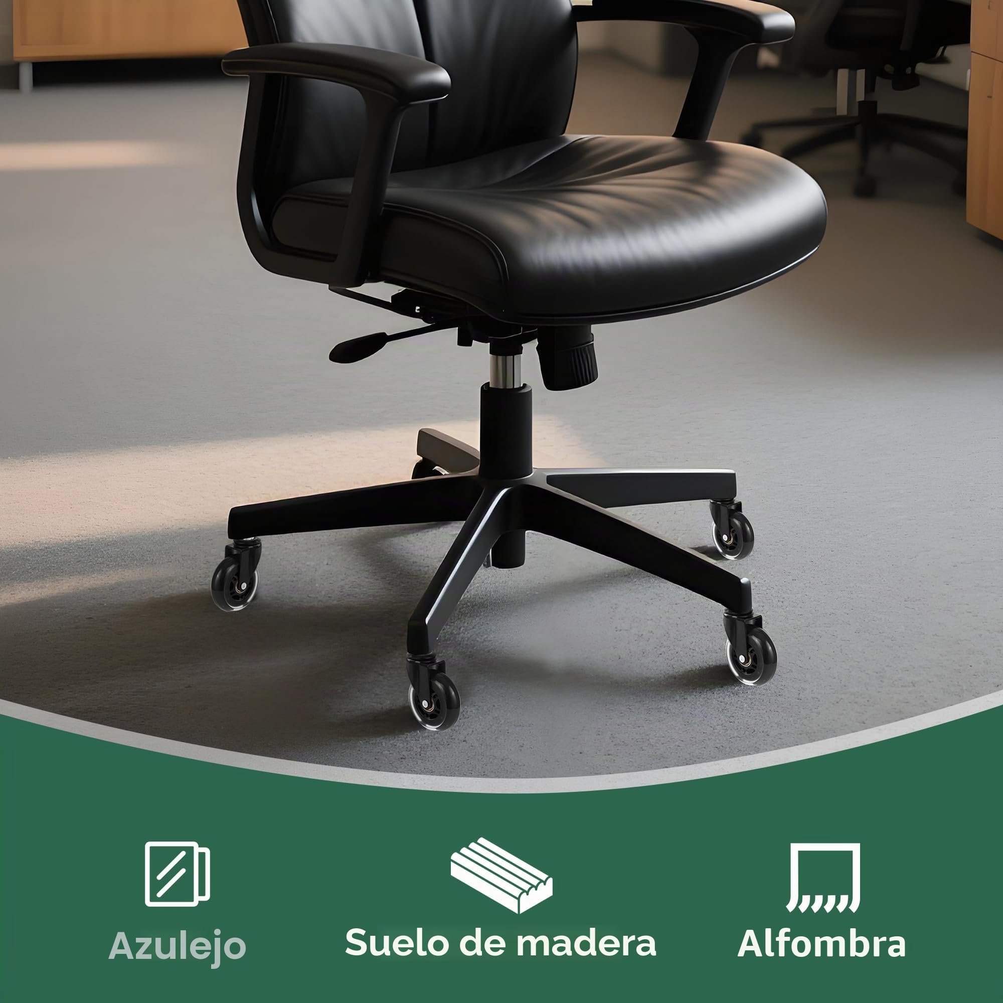 5 piezas Ruedas Silla Oficina, Ruedas para sillas oficina 11 mm x 22 mm, MAX 300kg, Rotación suave y ultra silenciosa de 360 ​​grados, para Pisos duros, paneles, alfombra, laminado y azulejos
