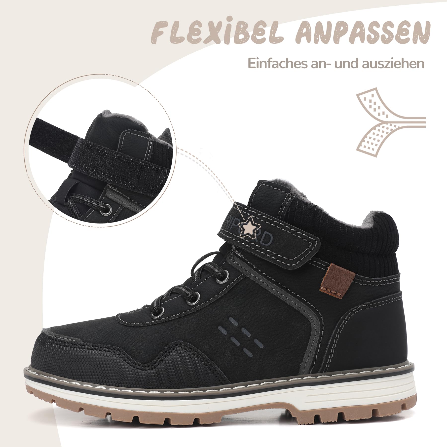 Kinder Winterstiefel Gefüttert Winterschuhe Rutschfest Mädchen Jungen Schneestiefel