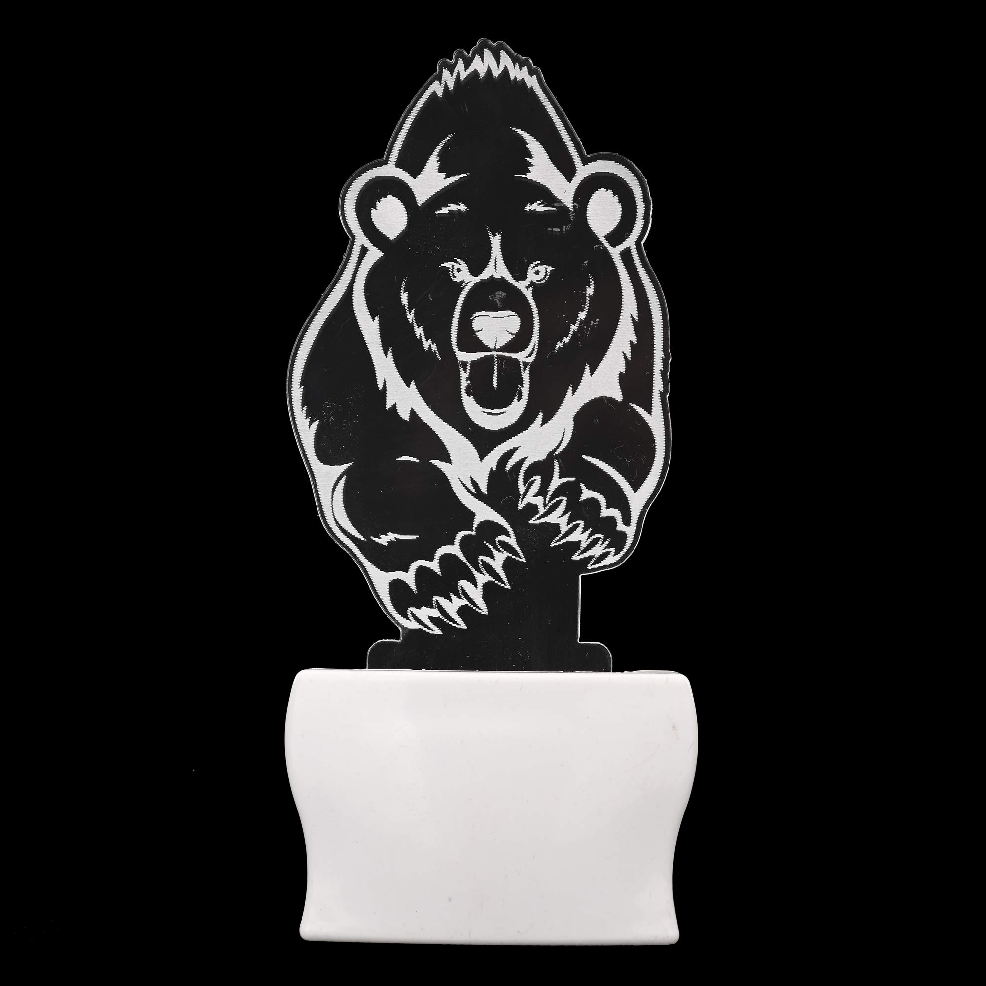 Somil™ Running Bear 3D Illusion LED Night Lamp, Light with Socket, Three Colour Changing, Unbrekable, Red, Blue, Green