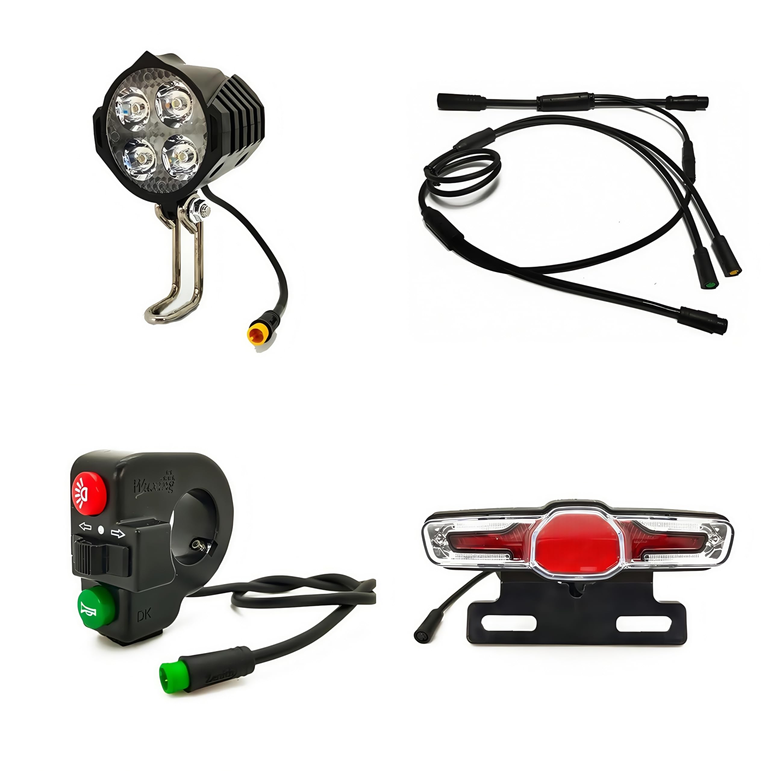 Kit D'éClairage Pour VéLo éLectrique : Feu Avant, Feu ArrièRe, Clignotants, Feu Stop, CâBle éTanche Pour Moteur Bafang BBS01B 02B HD UART (Norme UART)
