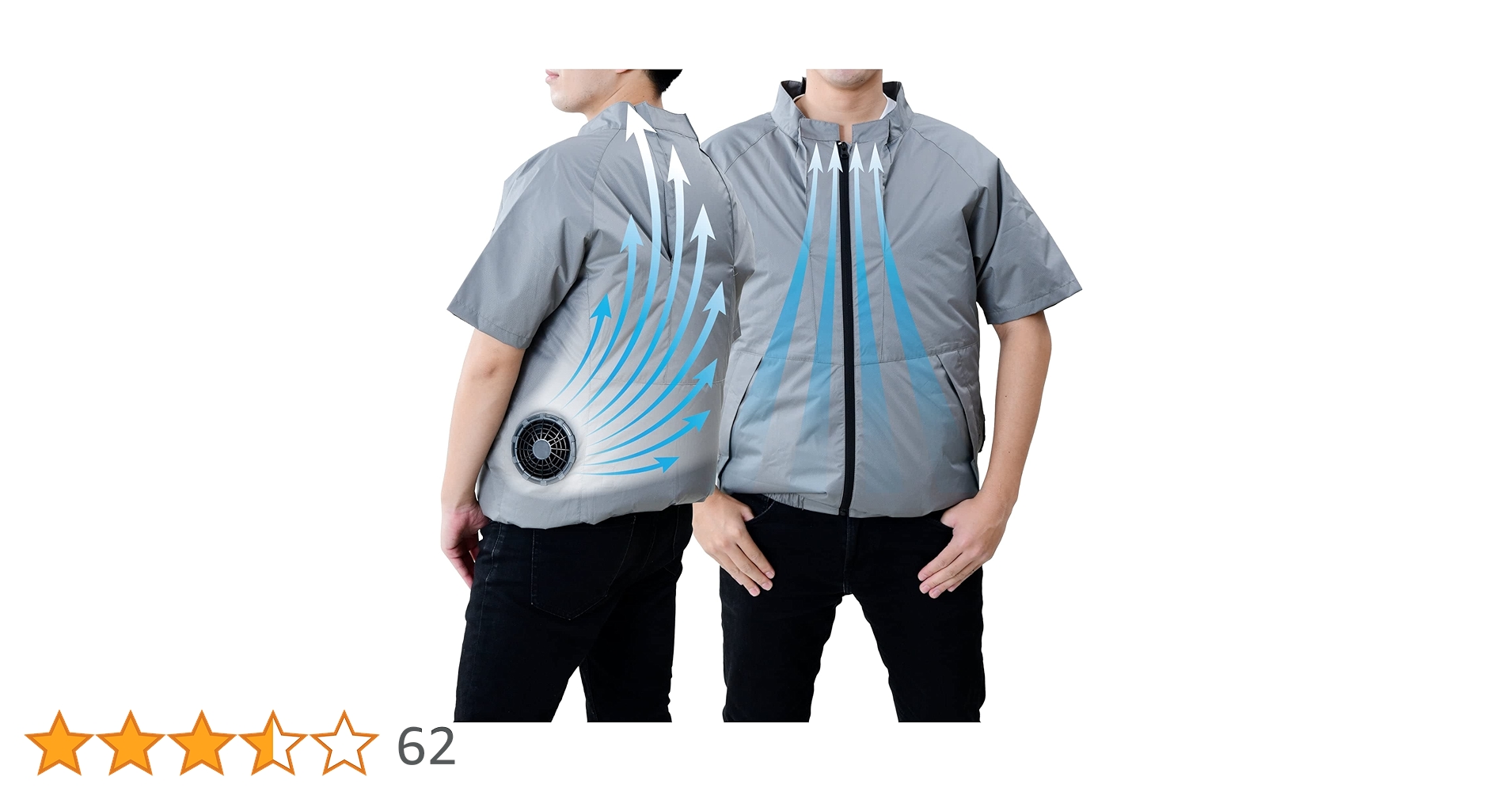 Amazon.co.jp: [山善] ファン付き ファン 作業着 半袖 5000mAh