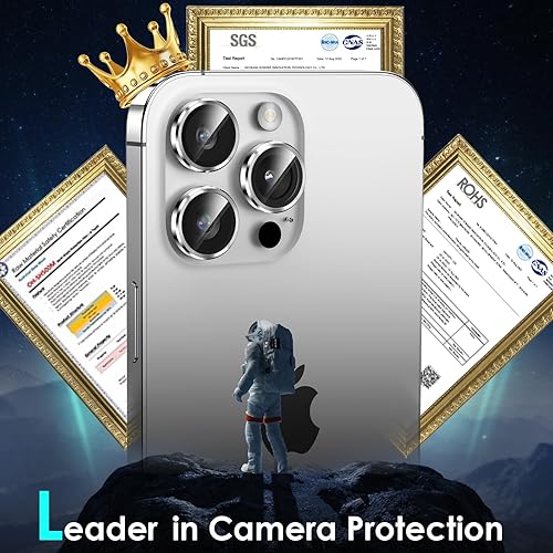 Miniatura 2 de YWXTW Protector de lente de cámara para iPhone 15 ProiPhone 15 Pro Max, bandeja de instalación de 1 paso Protector de pantalla de vidrio templado,