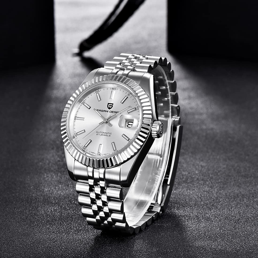 Pagani design Orologio Automatico da Uomo, Movimento Meccanico Automatico Giapponese, Elite Business Watch, Acciaio Inox, Moda Casual, Resistente all'Acqua fino a 100m…
