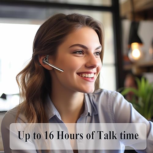 Miniatura 6 de Conambo Auriculares inalámbricos K18 Bluetooth V5.1 actualizados 2025 con doble micrófono cancelación de ruido y silencio, 16 horas de conversación