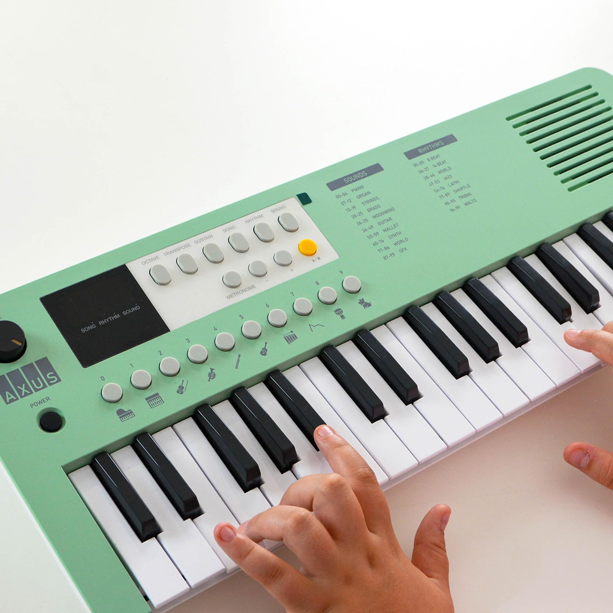 Axus Tragbares 37 Mini Portable Keyboard In Mintgrün – Lustiges E-Piano Für Anfänger, Usb-C Oder Batteriebetrieb