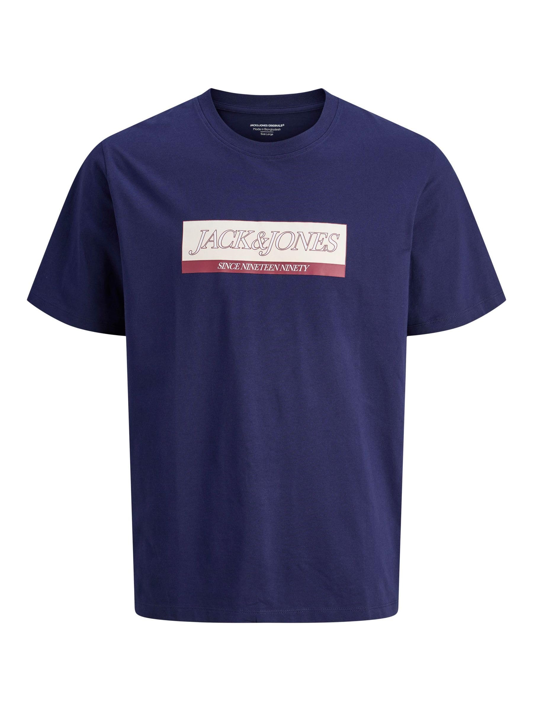 JACK & JONES Jorinwood Block Branding Tee Ss Cn, Ocean Cavern, S
