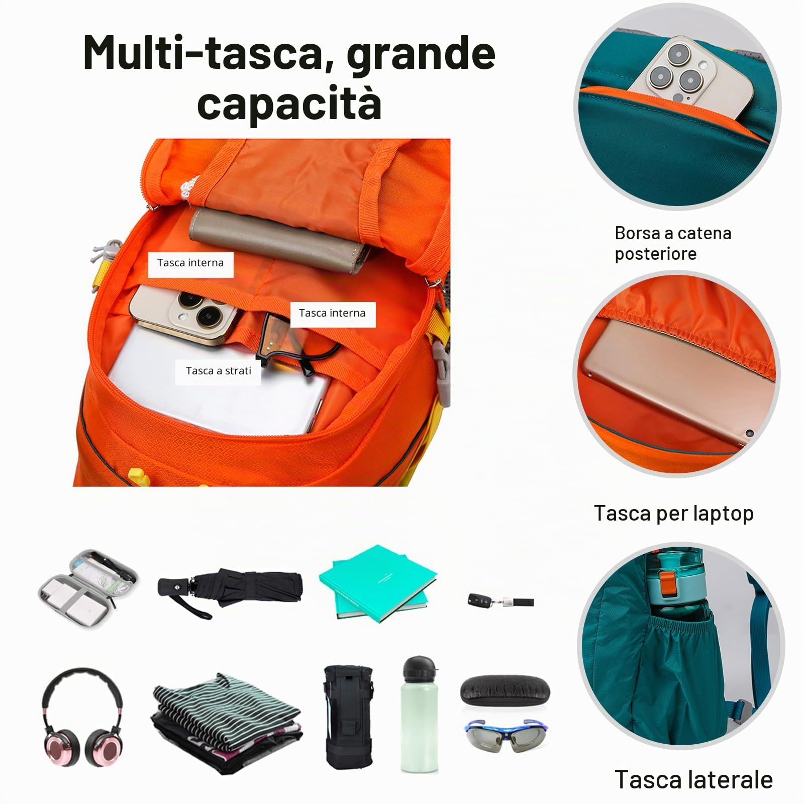 Zaino da Trekking 20L Leggero Impermeabile Zaino Hiking Backpack per Donna Uomo Ciclismo Arrampicata Sport Viola