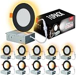 Togalonn Pot Lights LED 4 Inch with Nightlight, Dimmable & 5CCT Recessed Lighting, Exterior Soffit Canless Downlight, ETL Listed, IC Rate, 9W, 2 Pack