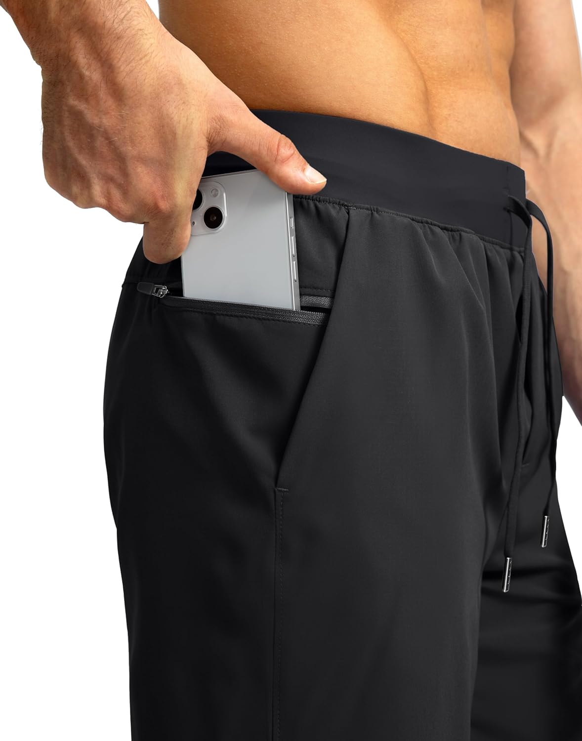 Soothfeel Men's Running Shorts with Zipper Pockets 9"/ 7"/ 5" Lightweight Basketball Gym Workout Athletic Shorts - Image 3