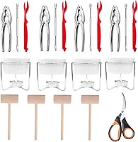 Artcome 21-Piece Seafood Tools Set for 4: Crab Crackers, Lobster Forks, Mallets, Shellers, Scissors & Butter Warmers