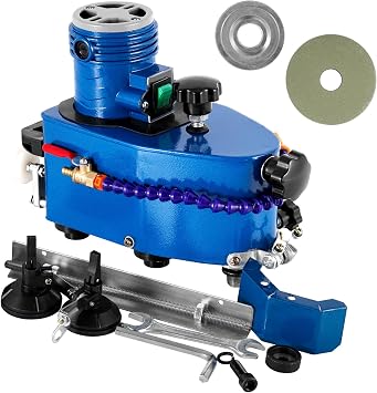 MXBAOHENG Handheld Glass Edging Machine 110V Small Portable Glass Grinder for Plexiglass, Acrylic, Marble and Ceramics, with 2 Wheels