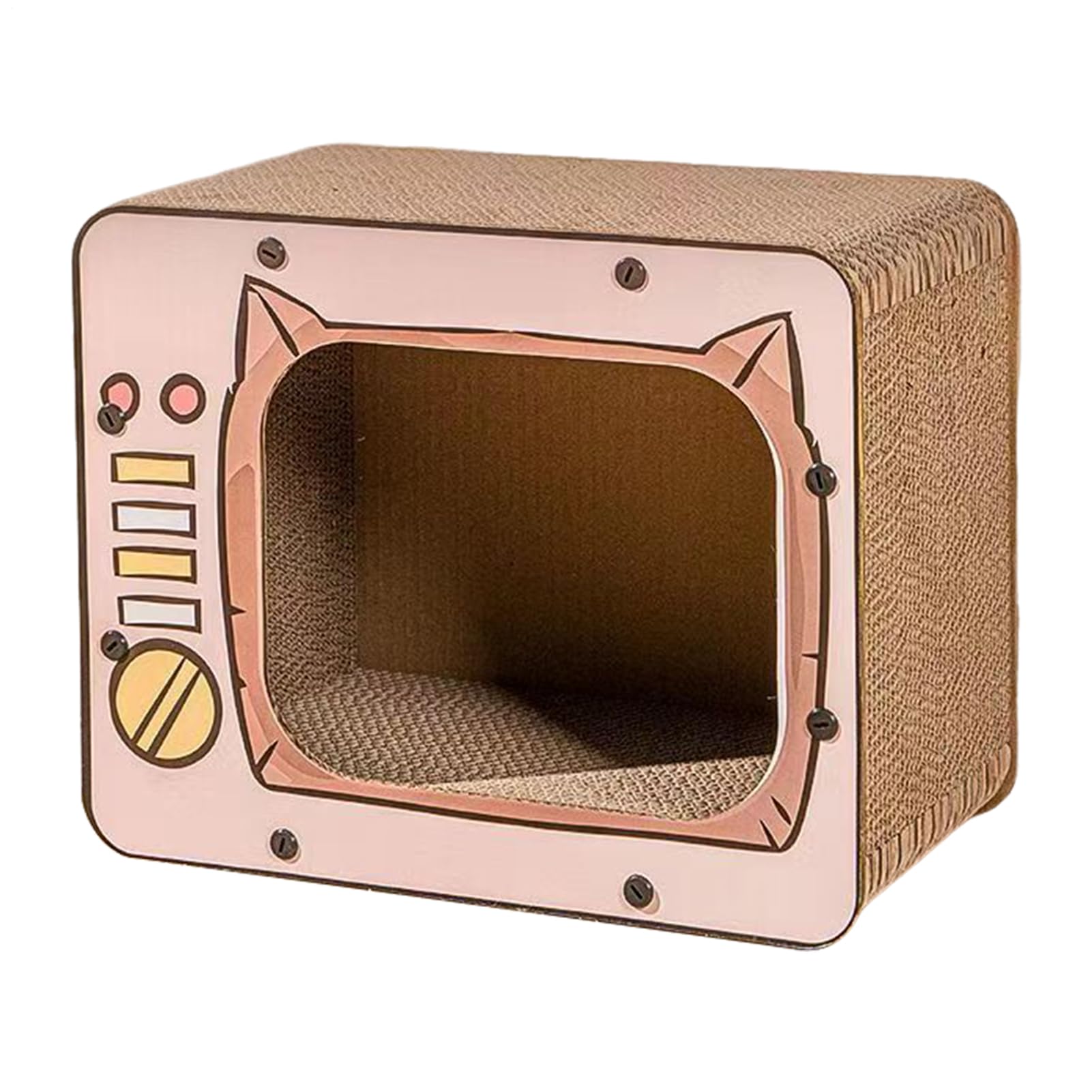 Maison en Carton pour Chat,Lit en Carton Ondulé Forme TV | Arbre À Chat Et Refuge pour Chaton,pour Protecteur des Meubles Enrichissement Jeu pour Chaton Lapin Hamster Intérieur