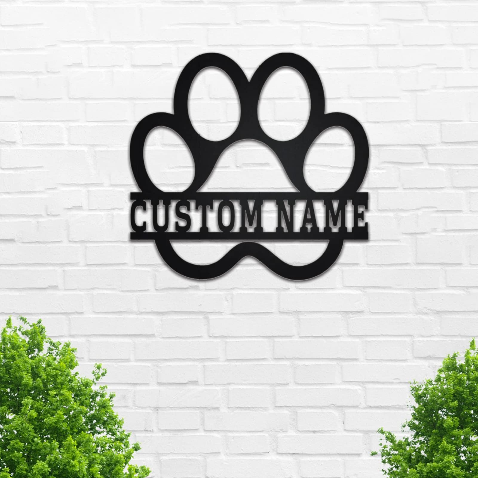 Custom Dog Paw Print Metal Sign,LED Paw Wall Art,Personalized Cat Dog Name Sign,Front Door Dog Kennel House Decor,Decoration for Pet Room