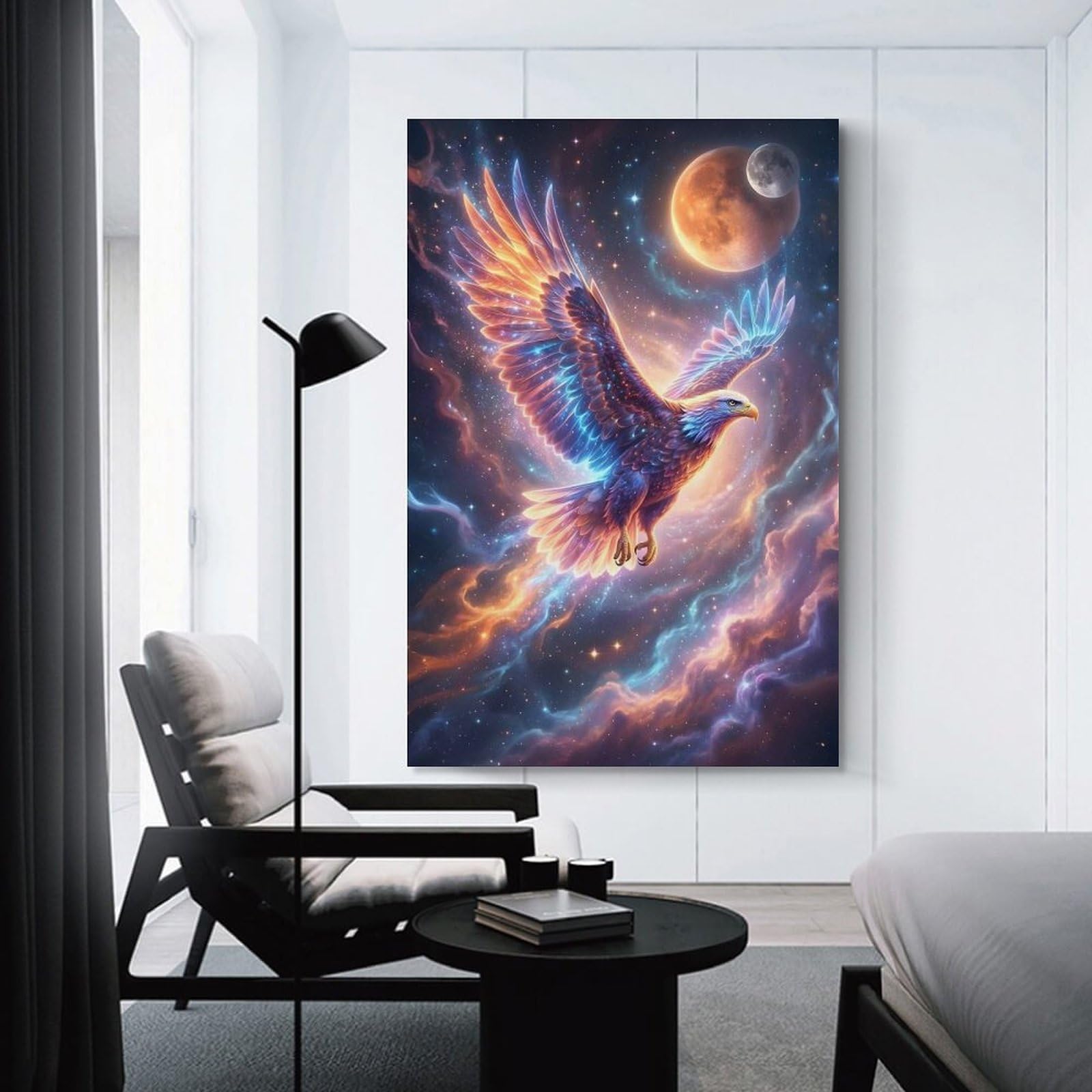 Junmoney Cosmic Eagle in Nebula Canvas Wall Picture 20x30inch(50x75cm), for Contemporary Homes, Apartments Or Offices, Wall Decor with Flexible Room Appeal