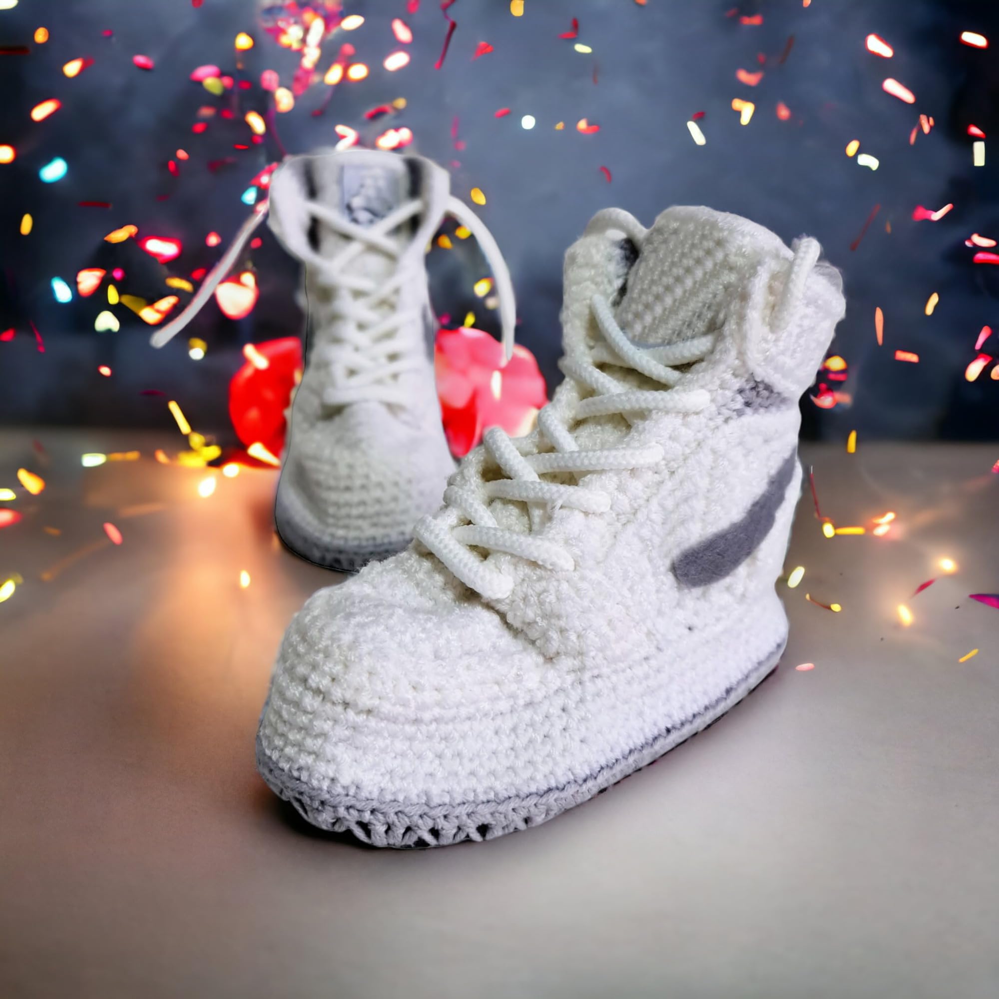 Baby individuell gestrickte Booties Grau, Basketball-Stil Krabbelschuhe für Neugeborene, Woll-Baumwoll-Hausschuhe, handgefertigte Lauflernschuhe, gemütliche warme Winter-Strick-Socken
