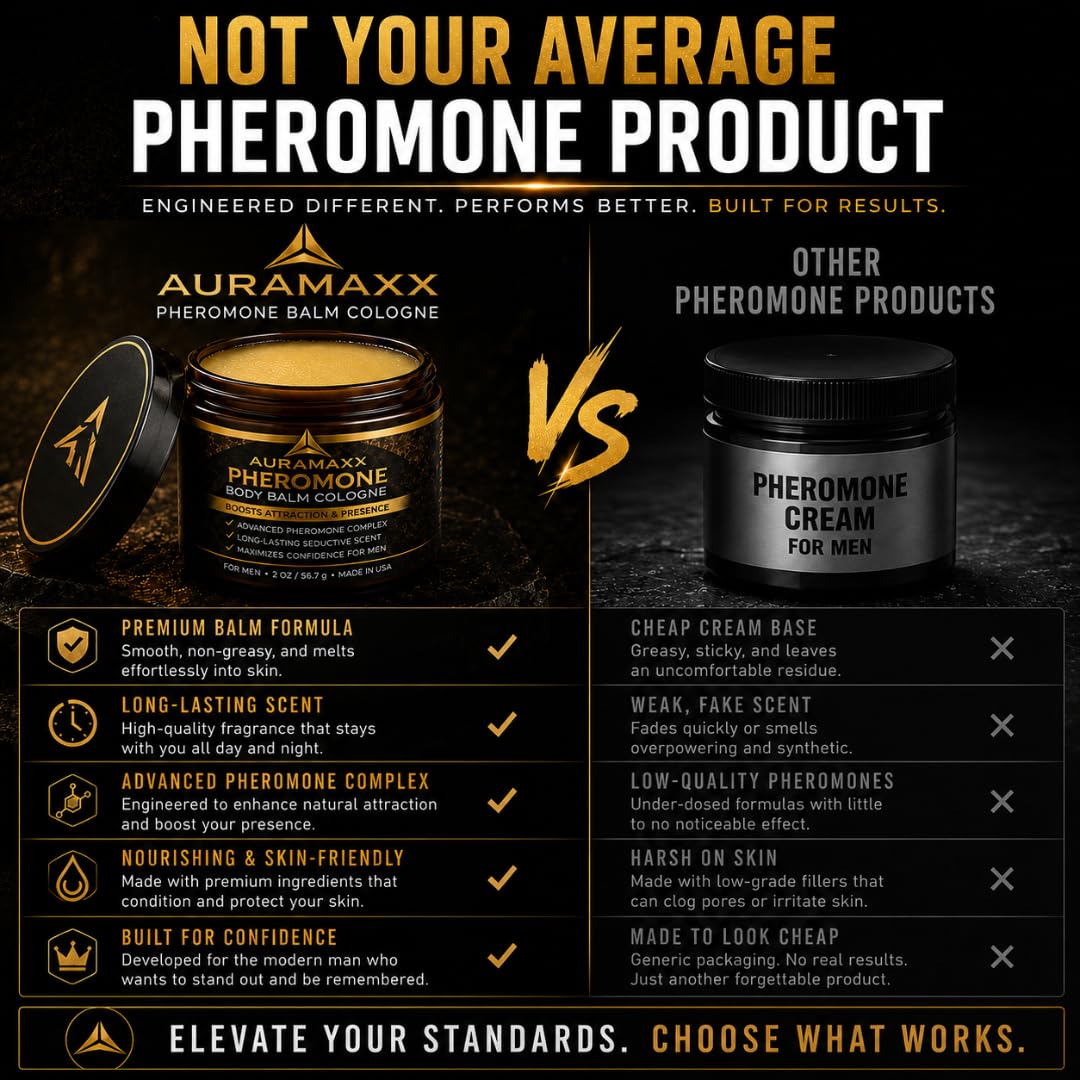 AURAMAXX Pheromone Body Balm Cologne for Men, 2 oz