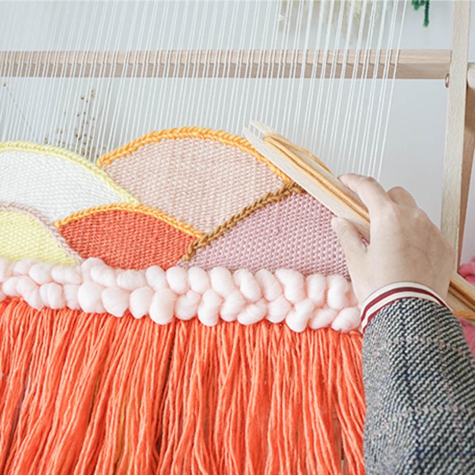 Marco de telar - Herramienta de tejido de madera, máquina de tejer | Kit de tejido de creativo para principiantes, herramienta de costura de telar textil multi-artesanía de madera, marco