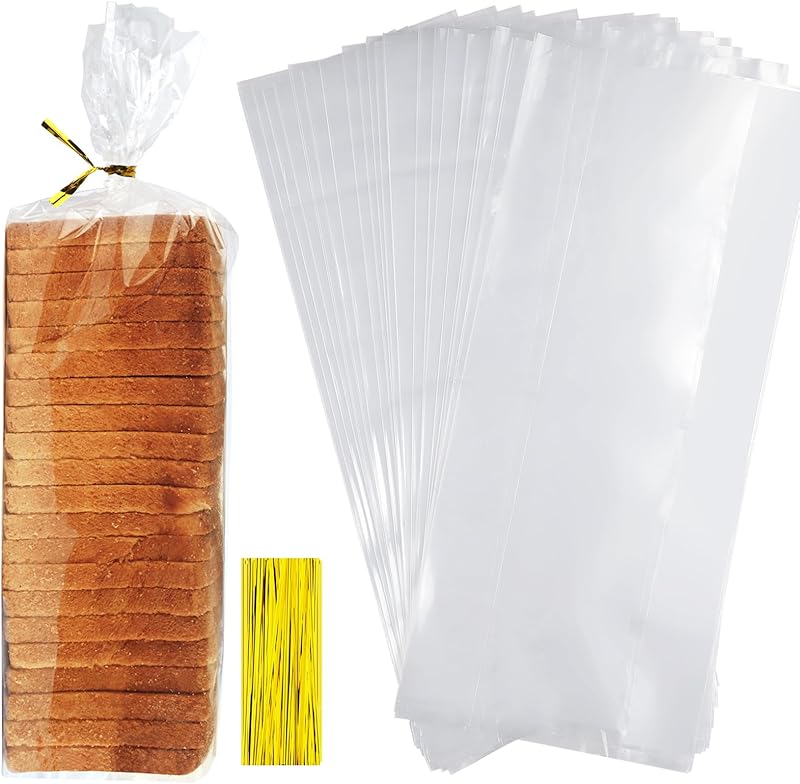 Bread Bags 30-Pack with 50 Gold Ties
