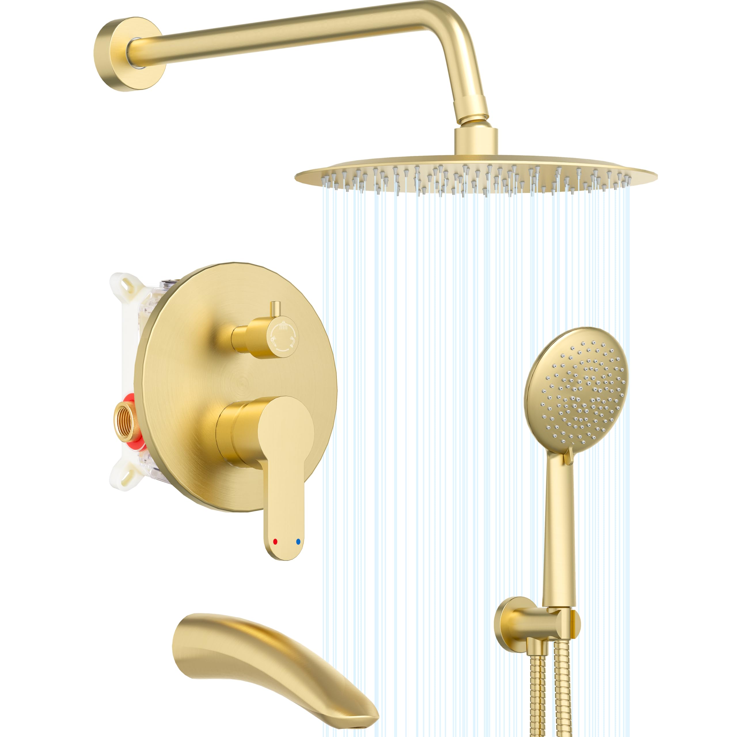 Gabrylly Shower System with Tub Spout, Bathtub Shower Faucet Set