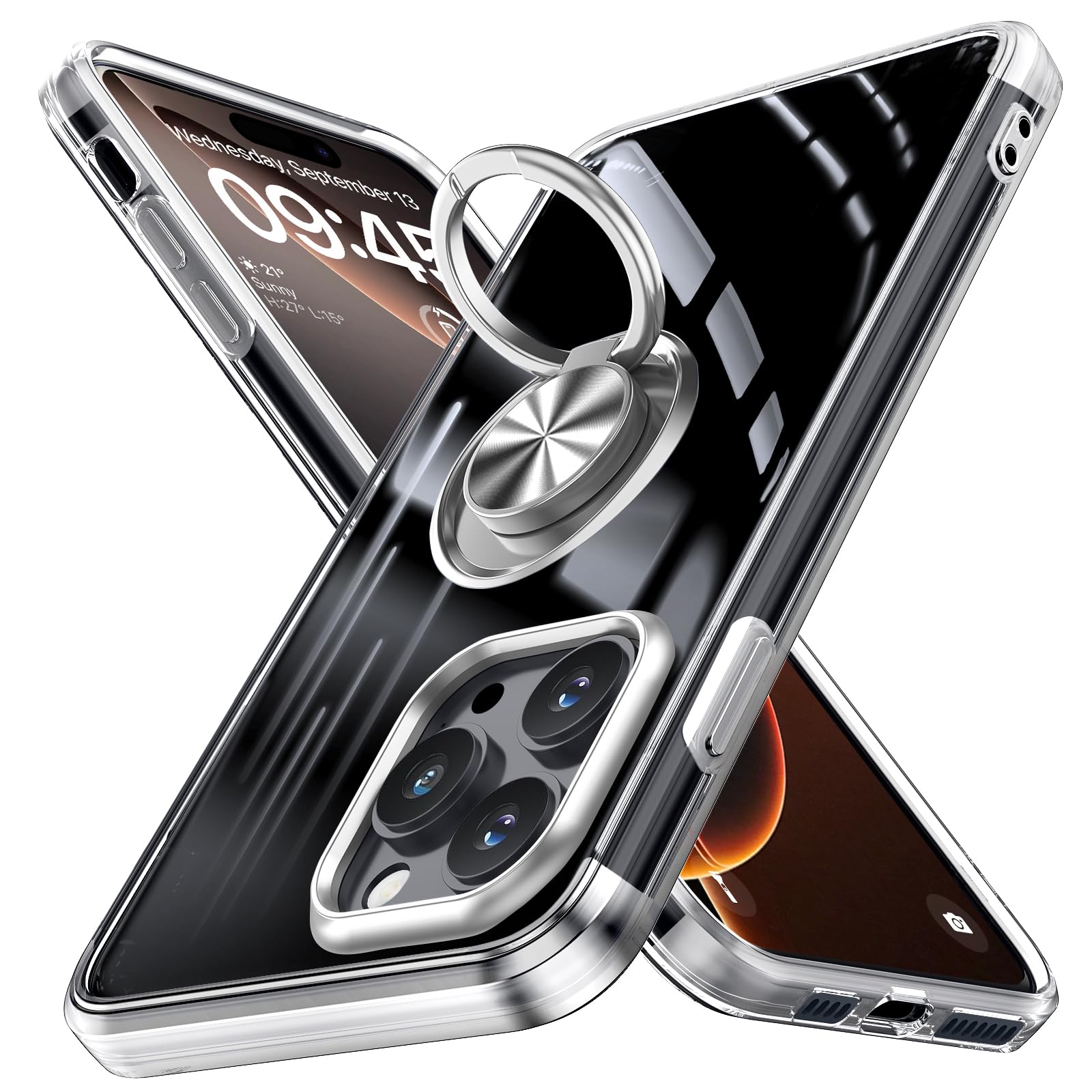 Amazon.co.jp: iPhone 12 Pro Max ケース リング付き クリア