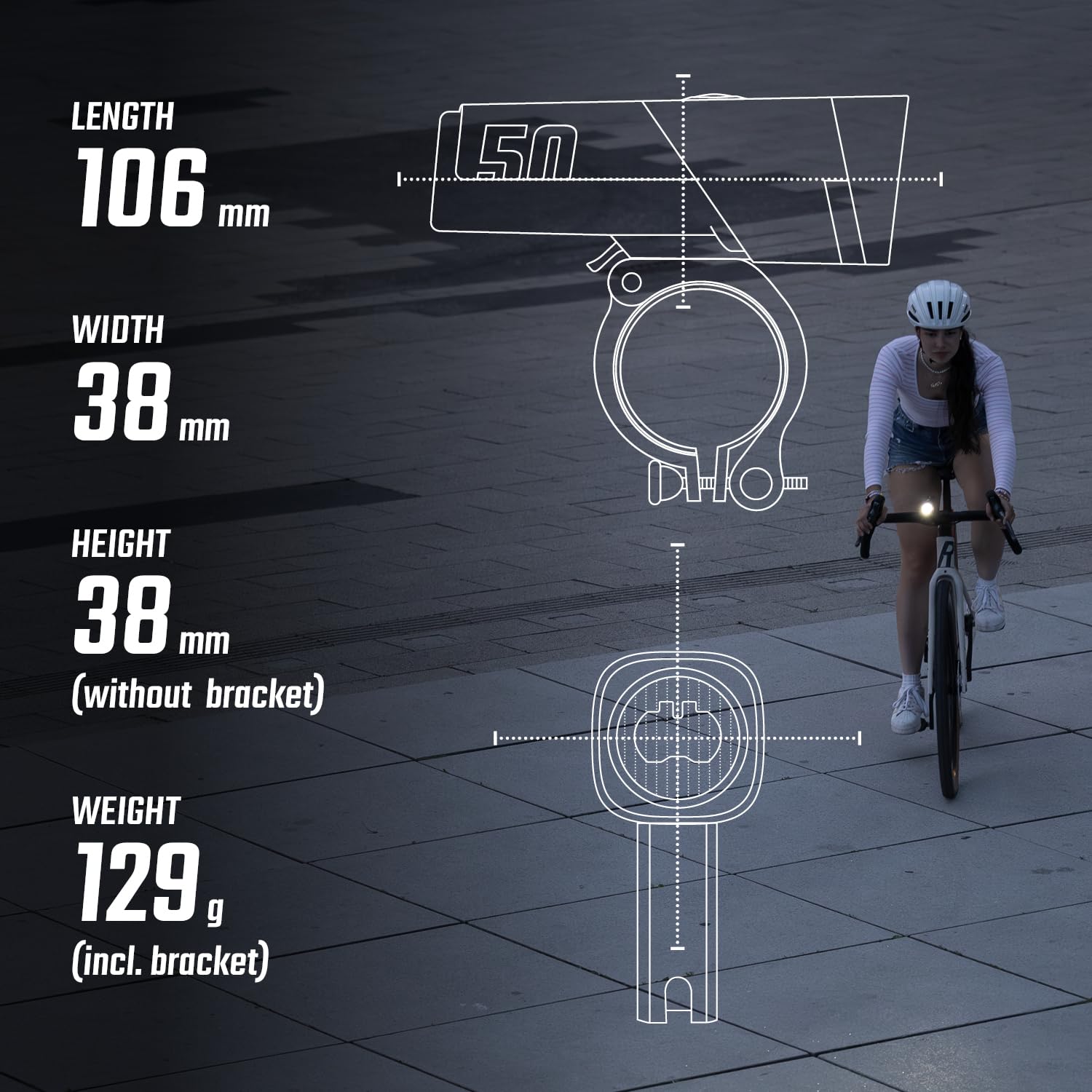 SIGMA LED Fahrradlicht Set Aura 50/ Hiro 10 | StVZO zugelassenes, akkubetriebenes Vorderlicht und Rücklicht | wetterfestes, wiederaufladbares Beleuchtungsset mit USB-C