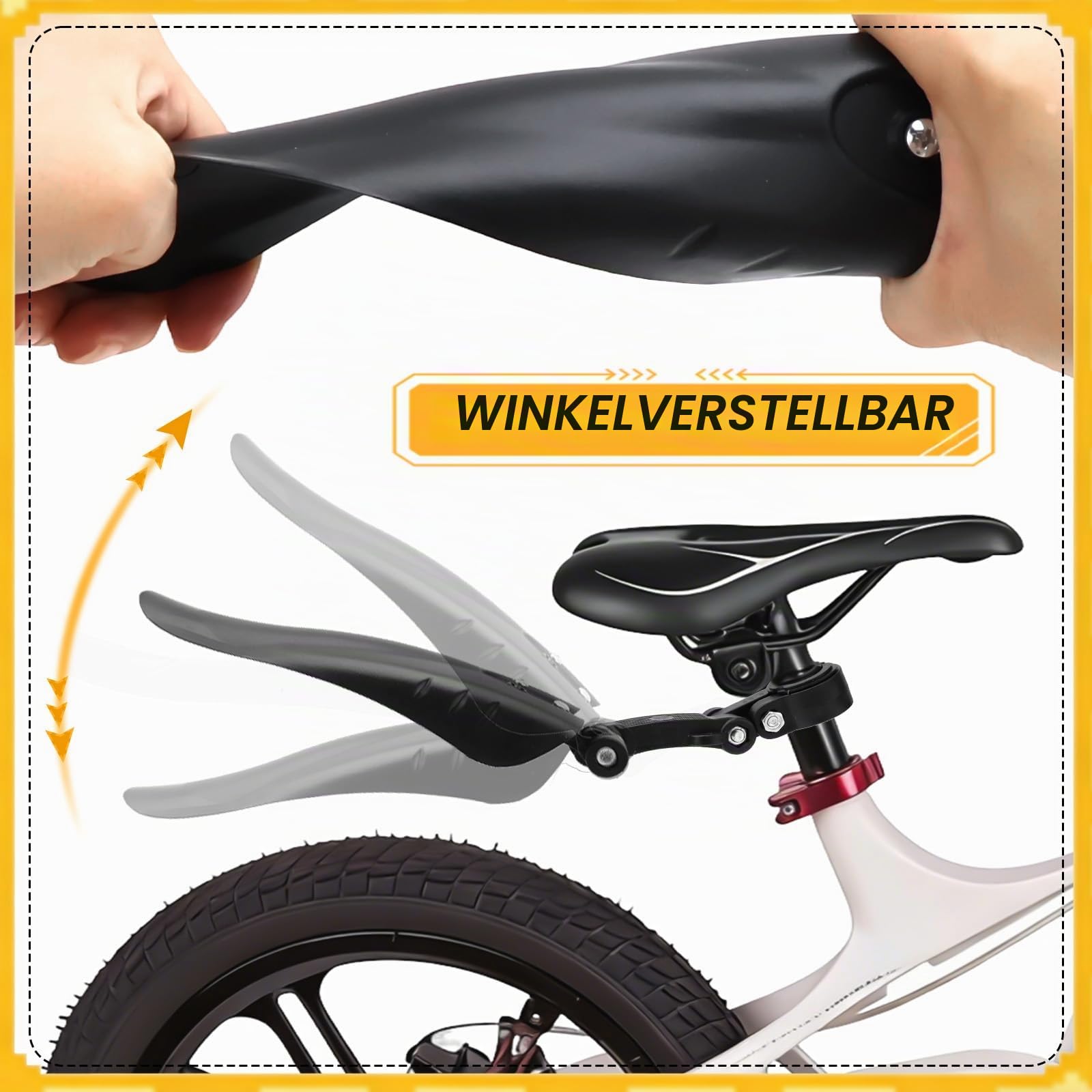 mudguard kinderfahrrad FAELNK Bicycle Bicycle Front and Rear Children's Mudguard Bicycle Mud Guard for 12-14 Inch Children's Bicycles Can Be Assembled Quick and Chainmail Renfaire Savage Gear LT Seeker Colour:Squid