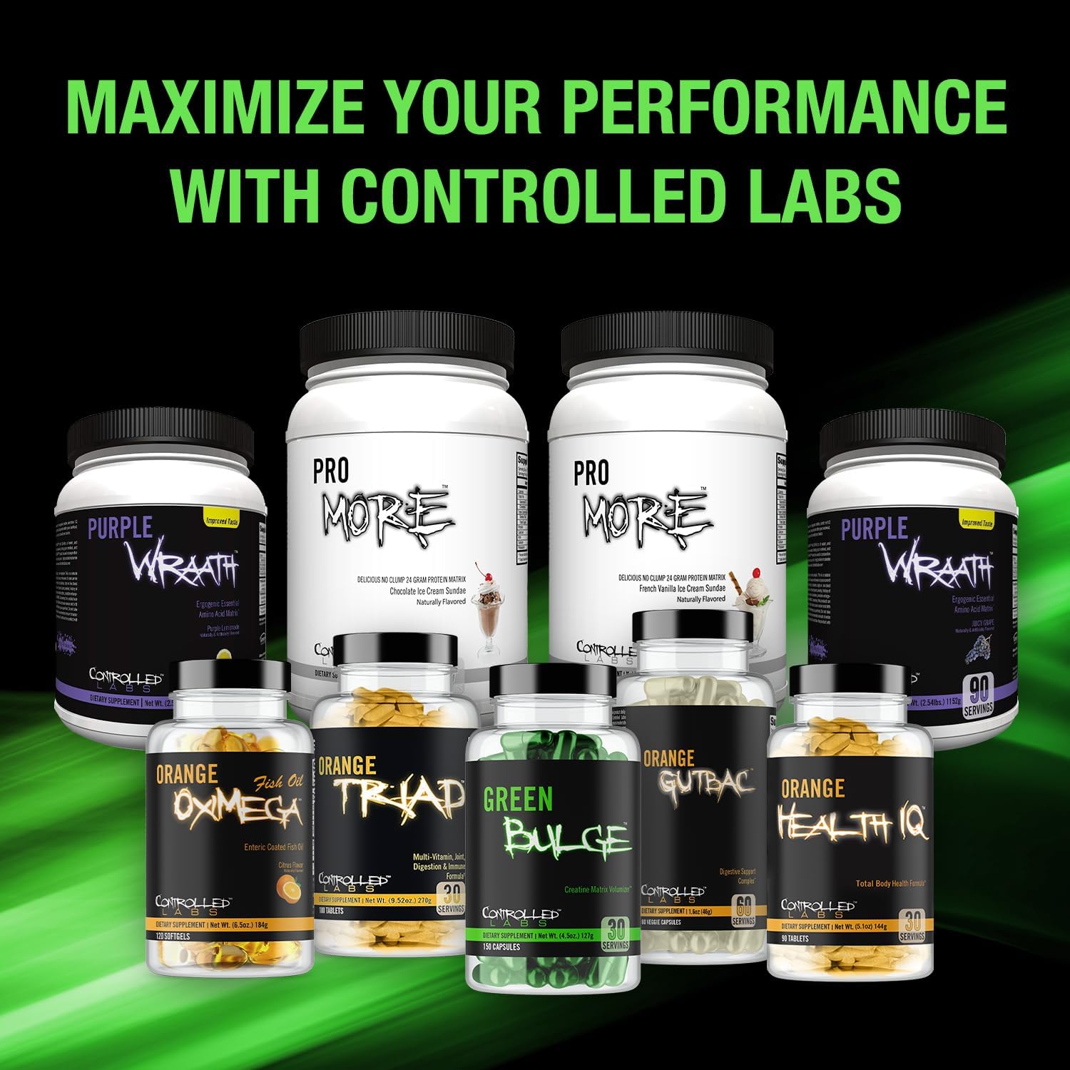 CONTROLLED LABS Green Bulge Supplement, 30 Serv Advanced Creatine Matrix Volumizer, Improve Strength, Stamina, Performance, & Muscle Recovery, Caffeine & Stimulant Free