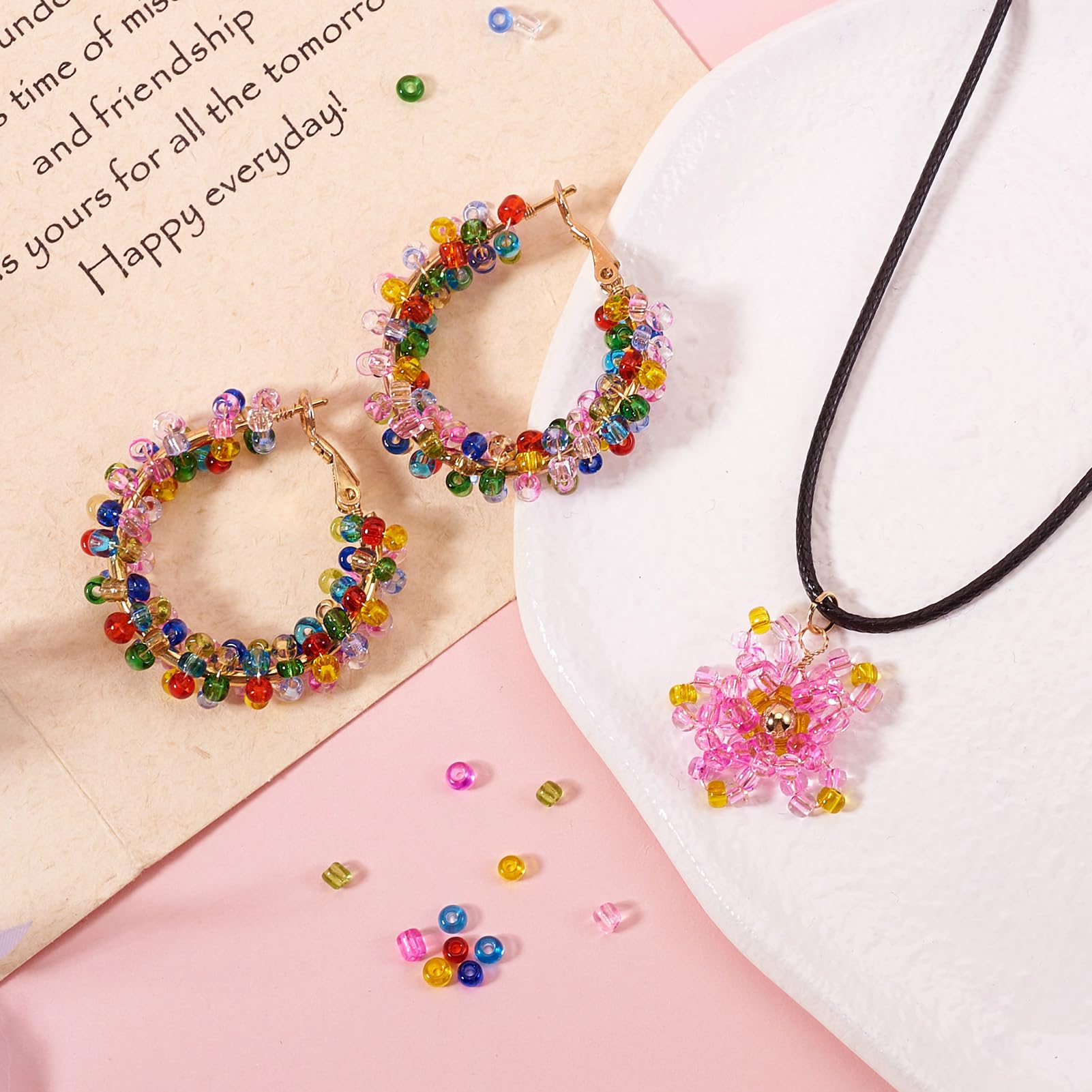 Perline Distanziali In Vetro Trasparente 8 Mm – 100 Pezzi Per Filo – Colore Caramella - Foto 3
