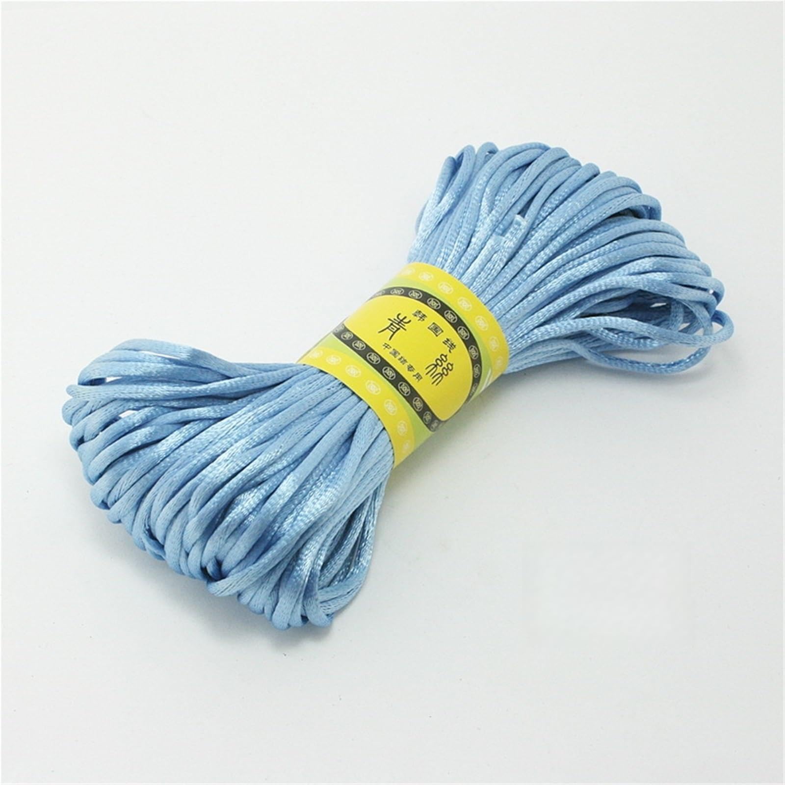 Nylon Cord Thread 10pcs 2.5mm 20Meters Soft Satin Rattail Silk Nylon Macrame Cord Kumihimo String for Making Bracelet, Necklace, Chinese Knot(Blue)