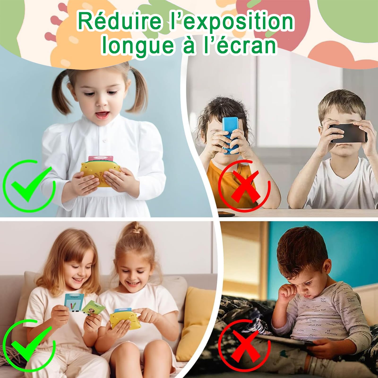 Felly Französische Sprechende Lernkarten – 224 Wörter, USB-aufladbar, Spielzeug Für Kinder 1-5 Jahre