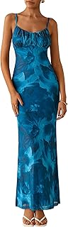 PRETTYGARDEN Women's Floral Bodycon Maxi Dress Summer Beach Sundress Sleeveless Spaghetti Strap Wedding Guest Dress Price In India
