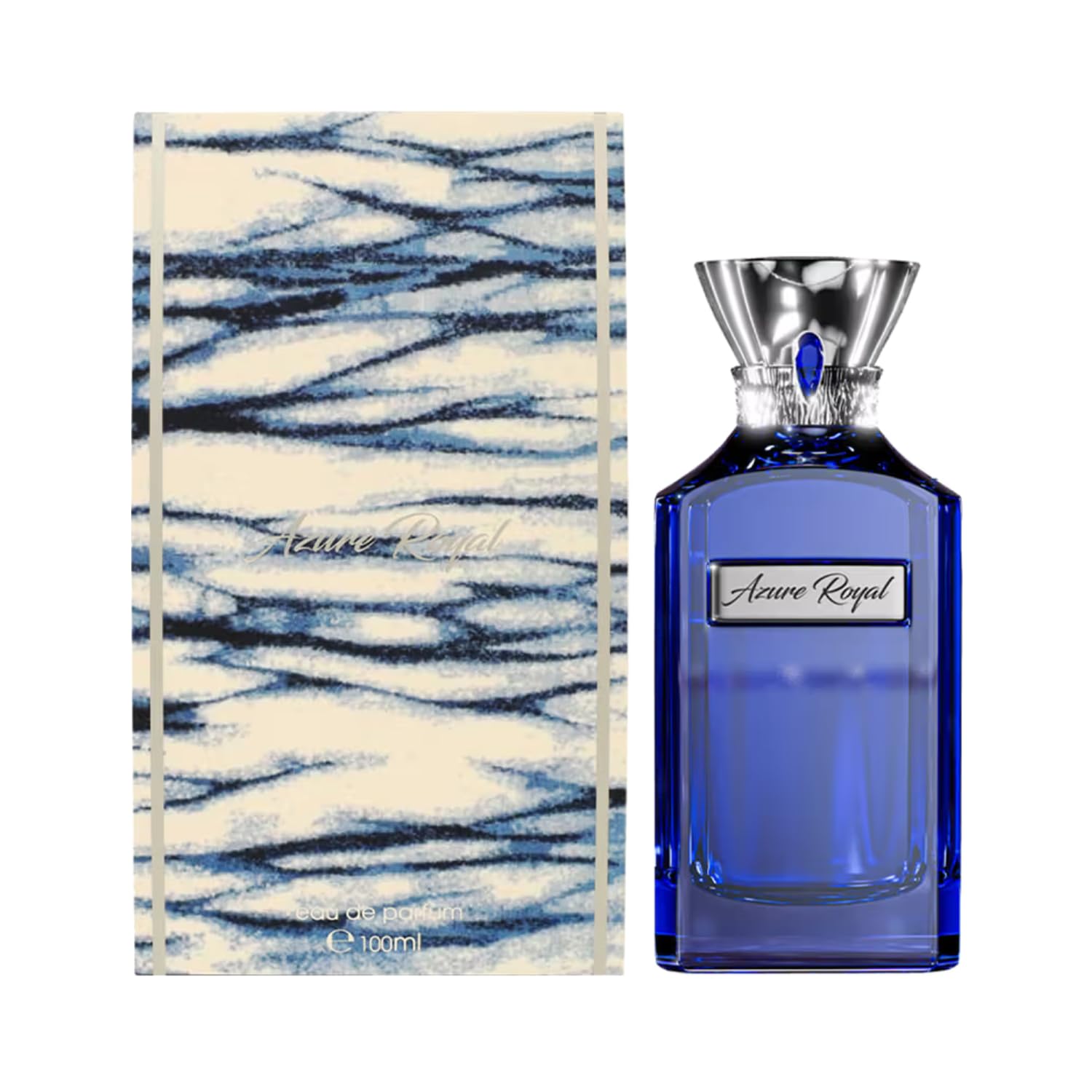 Ahmed Al Maghribi Azure Royal Extrait De Parfum 3.4 Fl Oz (100ml) – Long Lasting Unisex Perfume for Men & Women – Fruity Floral Woody Fragrance with Pear, Rose, Cedarwood & Musk