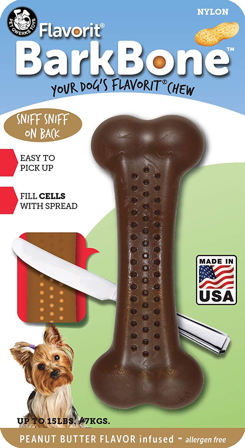 Flavorit Barkbone Peanut Butter Nylon Chew Dog Toy, Small Size