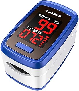 Oxygen Meter Finger Pulse Oximeter, COOCEER O2 Sat Monitor Finger for Oxygen, Blood Oxygen Meter Finger, Accurate Oxymeterfingertip, Large Red Digital Oximeter with Pulse